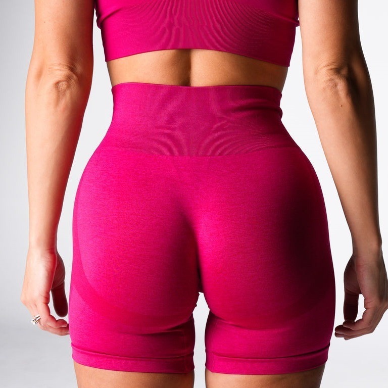 European and American style cationic polyester nylon AB yarn high elastic big hip-lifting dark flower seamless yoga pants three-quarter pants fitness pants
