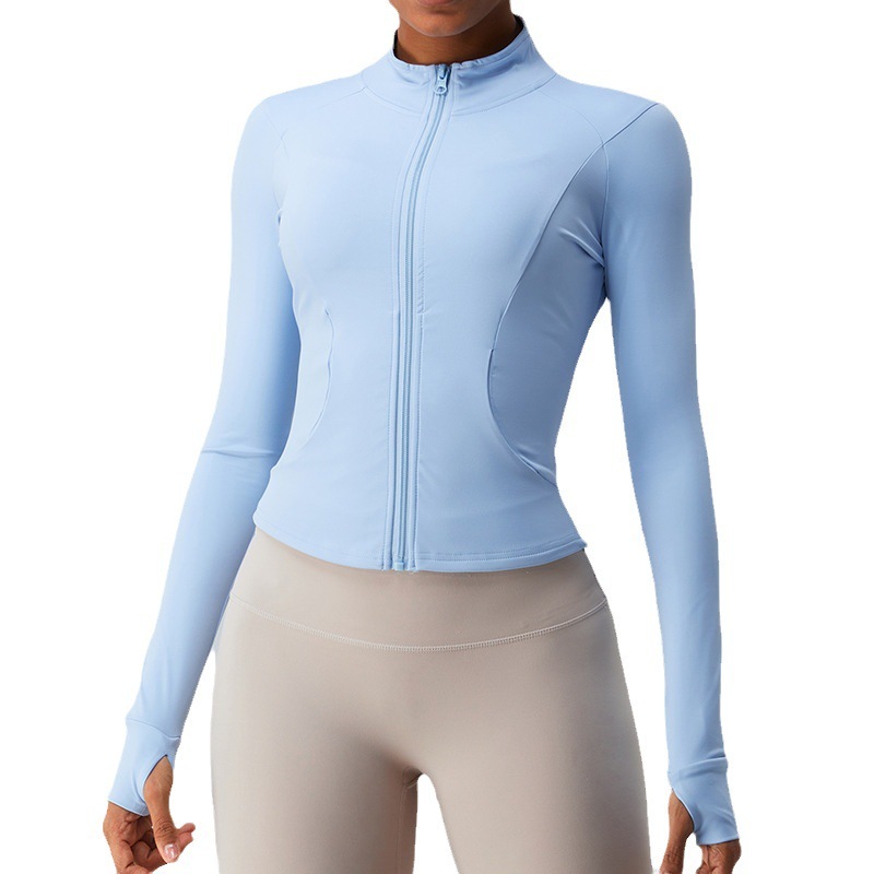 Autumn new cloud-feel zipper yoga jacket for women slim fit long-sleeved fitness clothes top quick-drying sports jacket