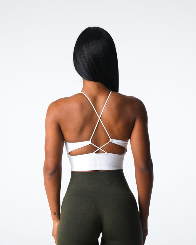 Specially supply cross-border nylon large backless beautiful strap cup high collar drawstring seamless sports bra fitness bra