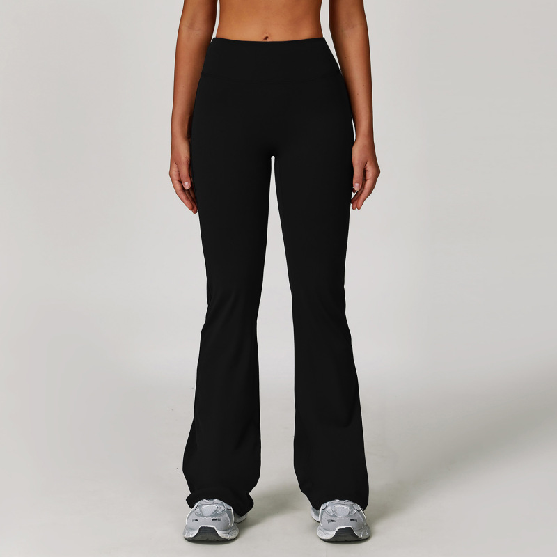 Zechuang cross-border sanded high waist yoga pants tight wide leg flared pants running sports fitness flared pants 5061