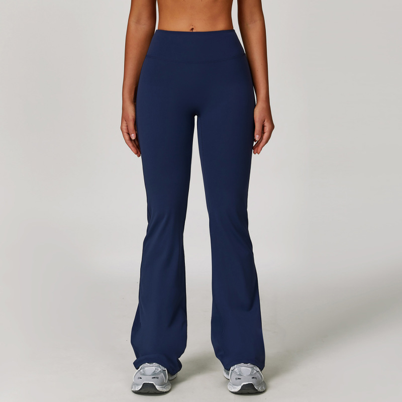 Zechuang cross-border sanded high waist yoga pants tight wide leg flared pants running sports fitness flared pants 5061