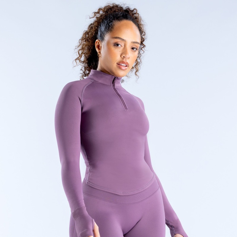 Amazon full matte ultra-soft nylon fabric tight half-zip long-sleeved jacket fitness clothes long-sleeved zipper fitness