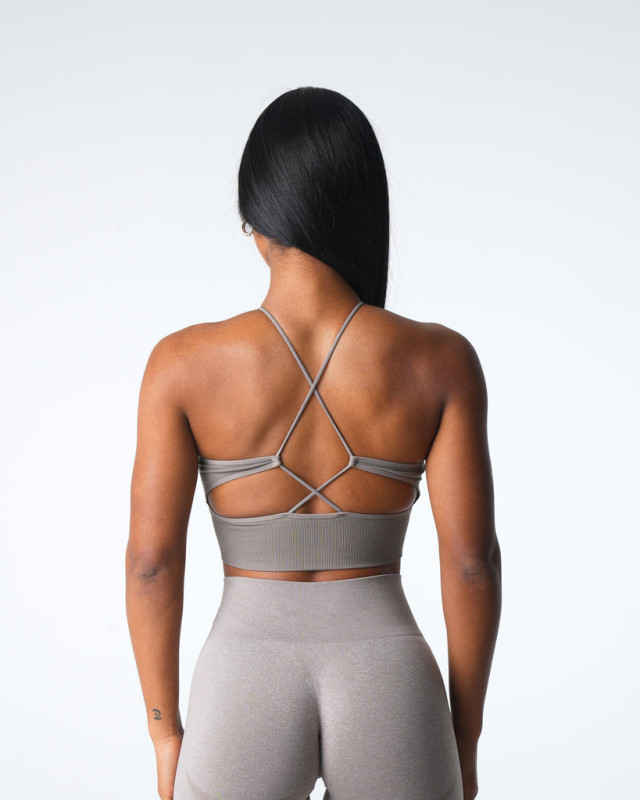 Specially supply cross-border nylon large backless beautiful strap cup high collar drawstring seamless sports bra fitness bra