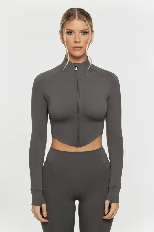 Cross-border fitness jacket for women, slim and quick-drying yoga suit, stand-up collar jacket, cycling outdoor sports jacket for women