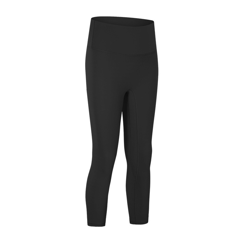 New spring and summer no embarrassing line nude yoga cropped pants high waist hip lift slimming sports fitness pants female DL065