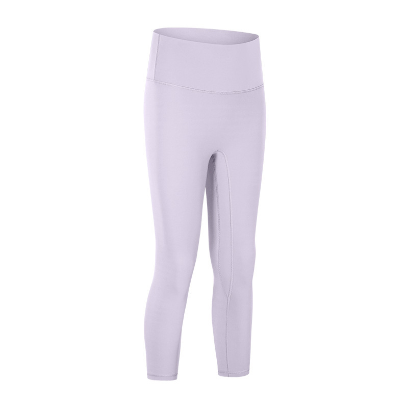 New spring and summer no embarrassing line nude yoga cropped pants high waist hip lift slimming sports fitness pants female DL065