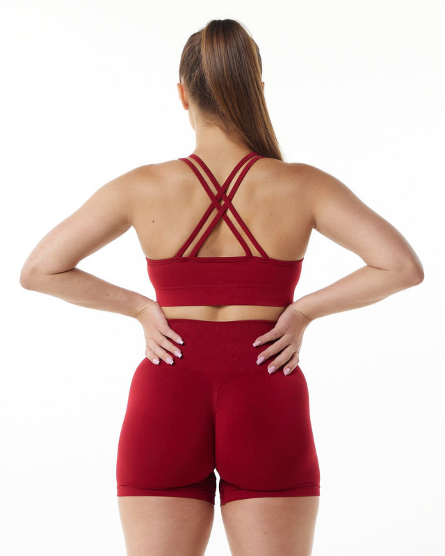 Specially supply cross-border double cross back beautiful back sports bra seamless three-quarter pants set yoga bra shorts set