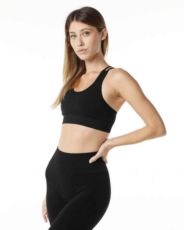 Specially supply cross-border double cross back beautiful back sports bra seamless three-quarter pants set yoga bra shorts set