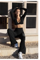 Black flared pants (slit)