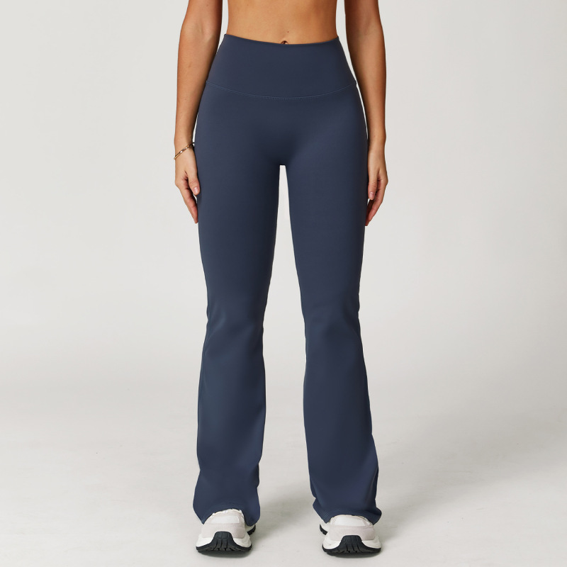 Zechuang cross-border nude casual flared pants wide-leg slim flared trousers outdoor running sports fitness pants 2020