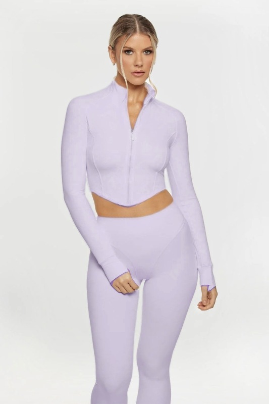 Cross-border fitness jacket for women, slim and quick-drying yoga suit, stand-up collar jacket, cycling outdoor sports jacket for women