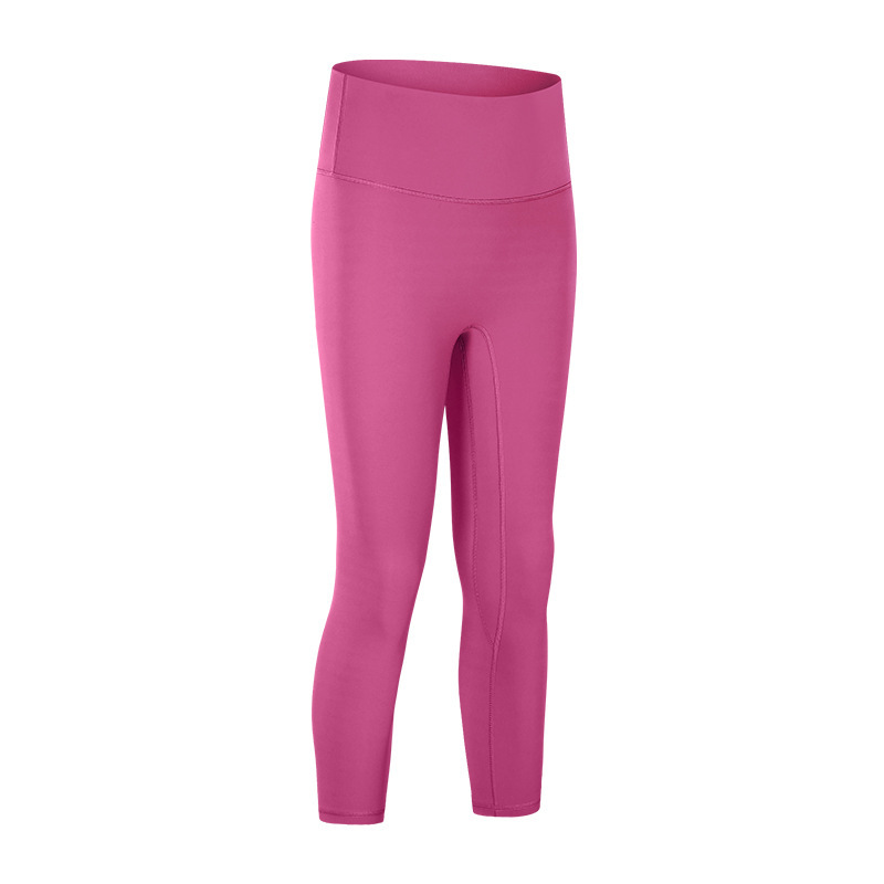 New spring and summer no embarrassing line nude yoga cropped pants high waist hip lift slimming sports fitness pants female DL065