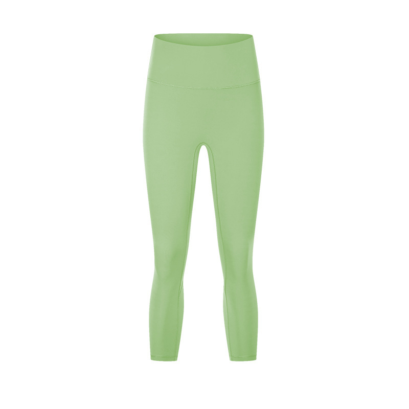 New spring and summer no embarrassing line nude yoga cropped pants high waist hip lift slimming sports fitness pants female DL065