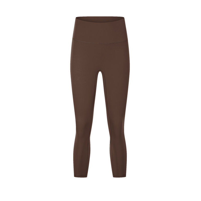 New spring and summer no embarrassing line nude yoga cropped pants high waist hip lift slimming sports fitness pants female DL065