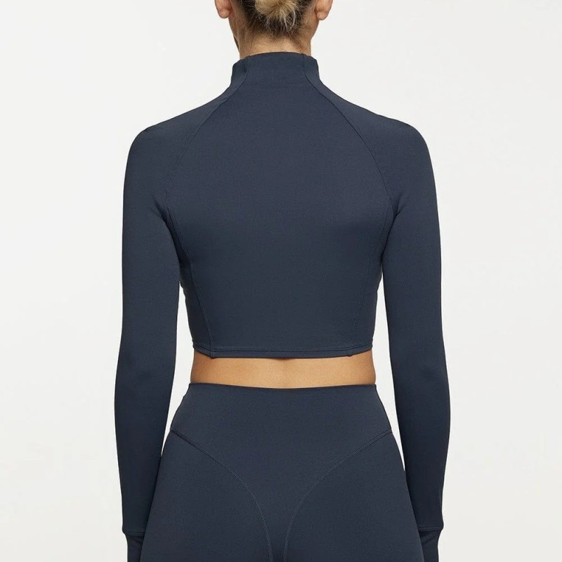 Cross-border fitness jacket for women, slim and quick-drying yoga suit, stand-up collar jacket, cycling outdoor sports jacket for women