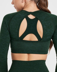Dark green long-sleeved trousers suit