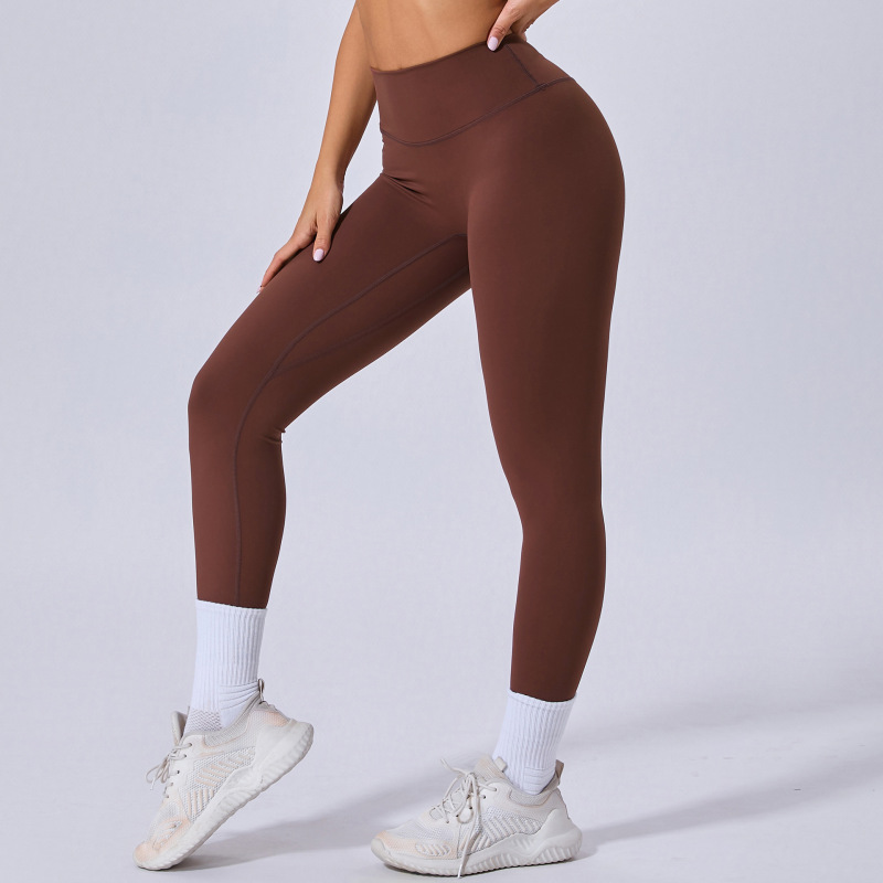 European and American running nude quick-drying fitness pants breathable outer wear tight sports pants high waist hip yoga pants 13760