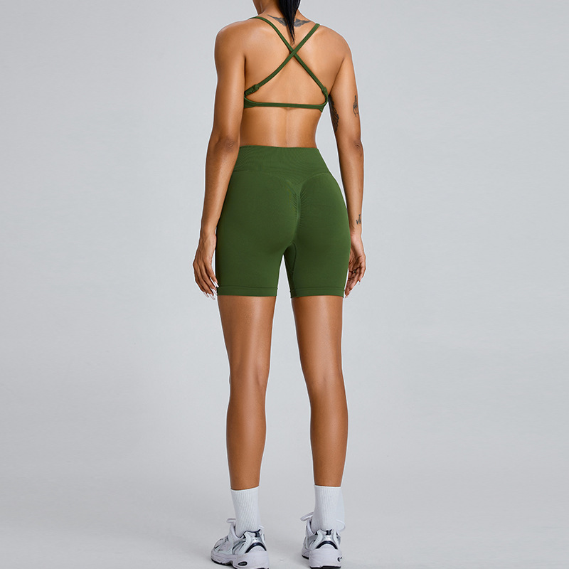 European and American seamless beautiful back yoga suit women's peach high waist hip-lifting sports suit outdoor quick-drying fitness clothes