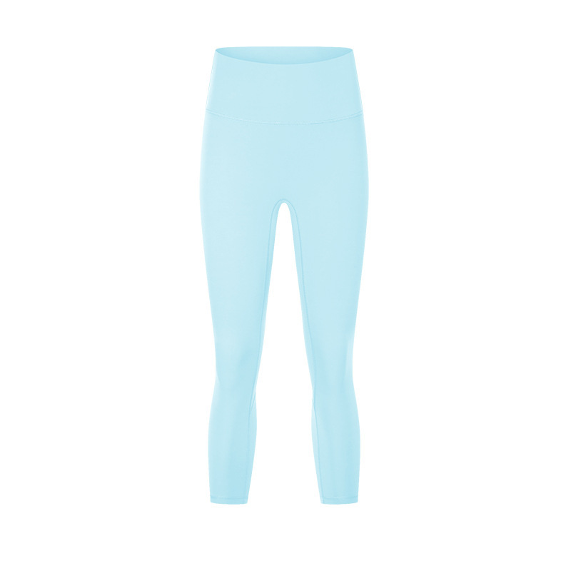 New spring and summer no embarrassing line nude yoga cropped pants high waist hip lift slimming sports fitness pants female DL065