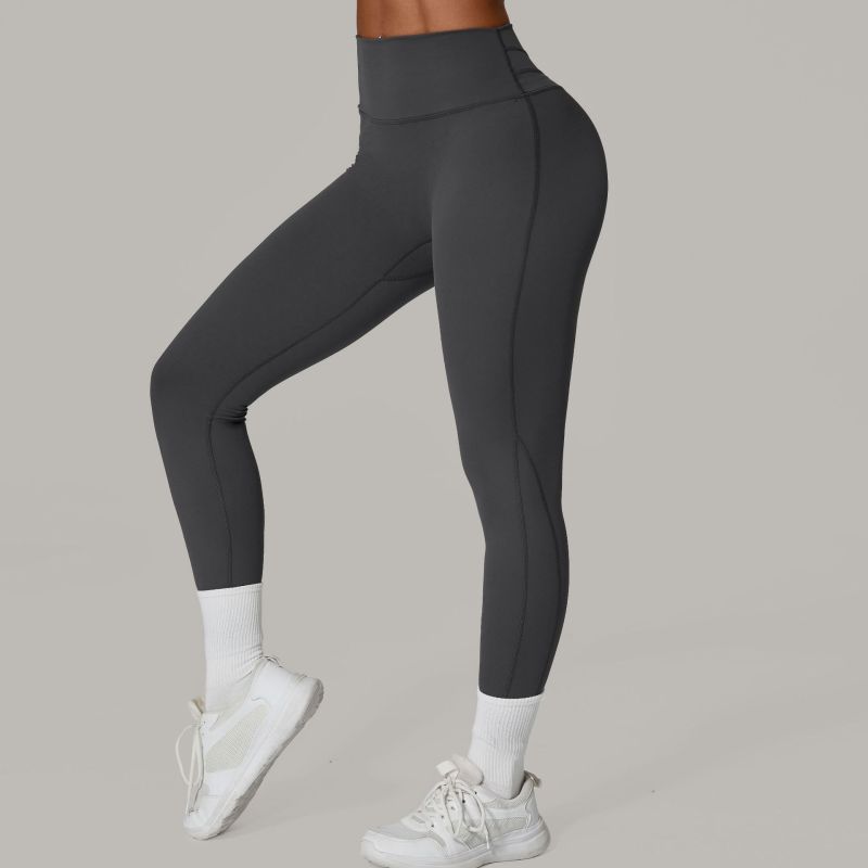 Outdoor running fitness pants hip-lifting yoga pants stitching knitted tight high waist breathable sports yoga pants 87054