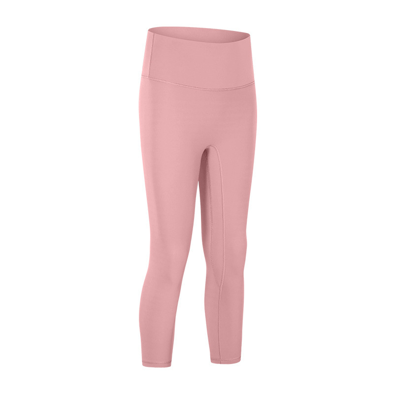 New spring and summer no embarrassing line nude yoga cropped pants high waist hip lift slimming sports fitness pants female DL065