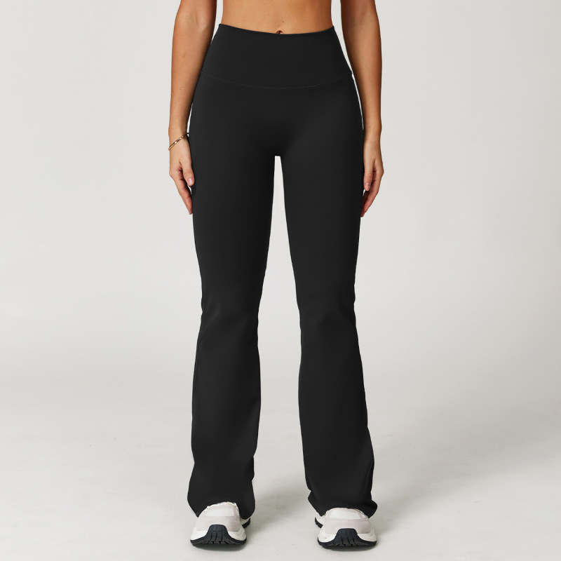 Zechuang cross-border nude casual flared pants wide-leg slim flared trousers outdoor running sports fitness pants 2020