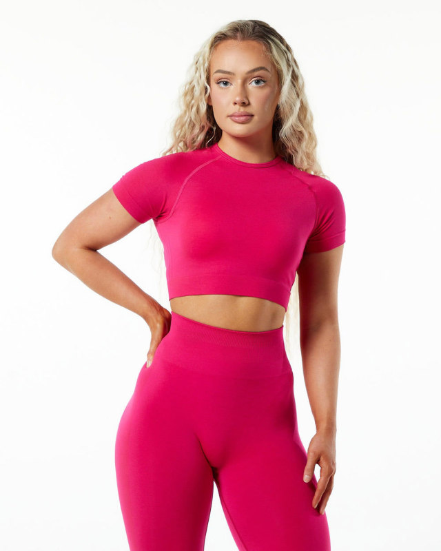 AliExpress Amazon Super Delicate Hand-feel Seamless Jacquard Short Sleeve Shorts Set Yoga Short Sleeve Shorts Set