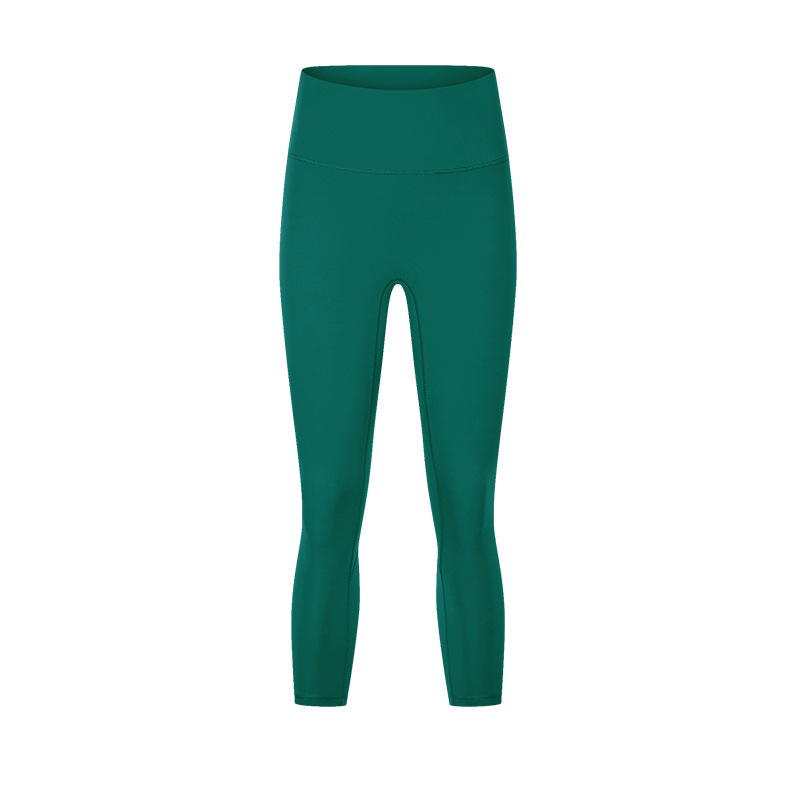 New spring and summer no embarrassing line nude yoga cropped pants high waist hip lift slimming sports fitness pants female DL065