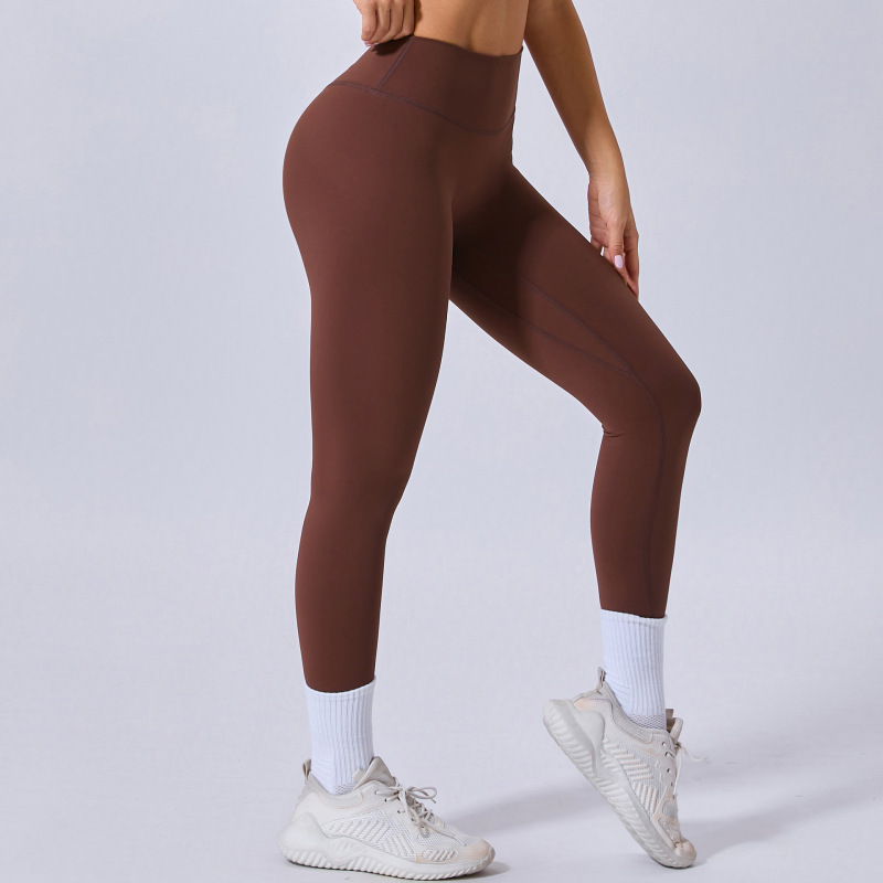 European and American running nude quick-drying fitness pants breathable outer wear tight sports pants high waist hip yoga pants 13760