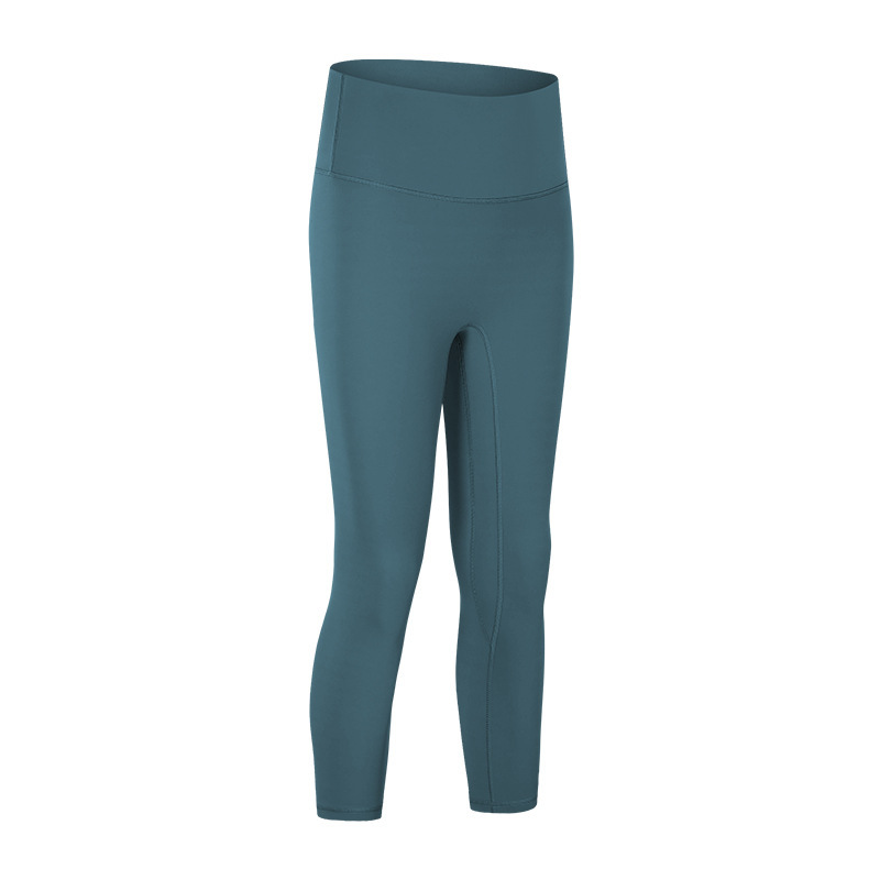 New spring and summer no embarrassing line nude yoga cropped pants high waist hip lift slimming sports fitness pants female DL065