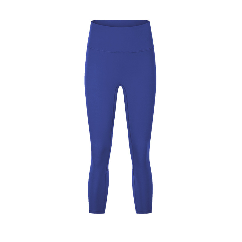 New spring and summer no embarrassing line nude yoga cropped pants high waist hip lift slimming sports fitness pants female DL065