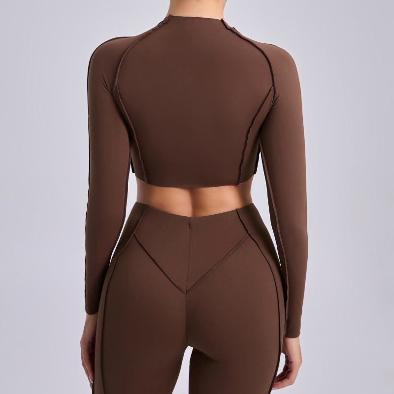 European and American tight T-shirt quick-drying yoga clothes long-sleeved fitness tops blouse outdoor running sports long-sleeved women 24129