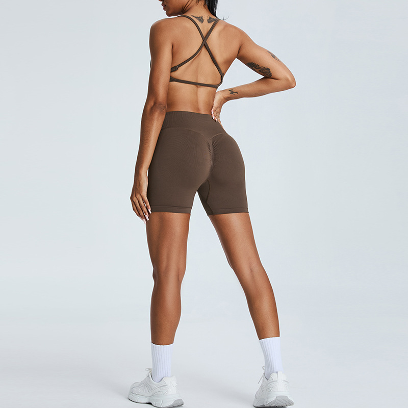 European and American seamless beautiful back yoga suit women's peach high waist hip-lifting sports suit outdoor quick-drying fitness clothes