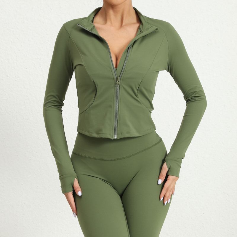 QS-7521-CX-Outdoor Stand-up Collar Running Yoga Jacket