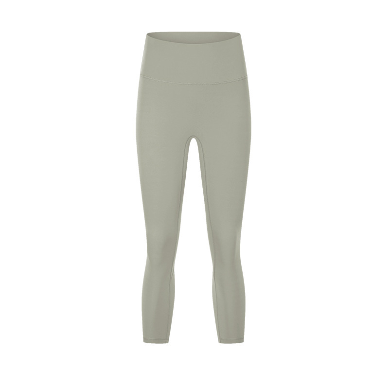 New spring and summer no embarrassing line nude yoga cropped pants high waist hip lift slimming sports fitness pants female DL065