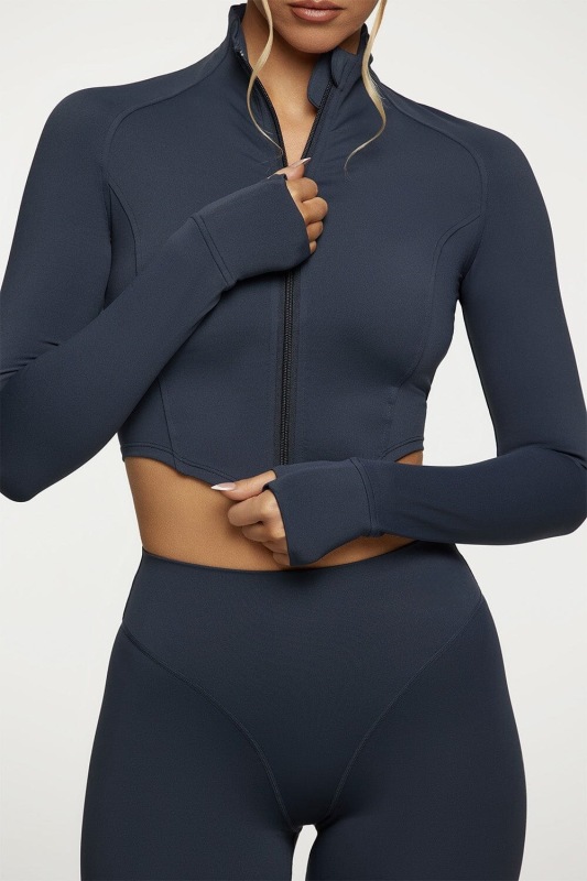 Cross-border fitness jacket for women, slim and quick-drying yoga suit, stand-up collar jacket, cycling outdoor sports jacket for women
