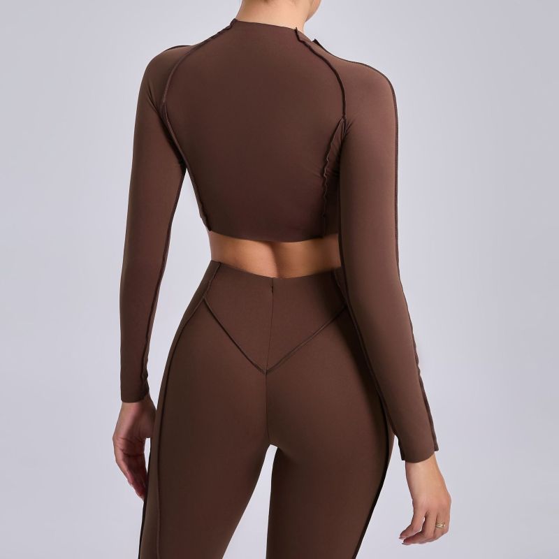 European and American tight T-shirt quick-drying yoga clothes long-sleeved fitness tops blouse outdoor running sports long-sleeved women 24129