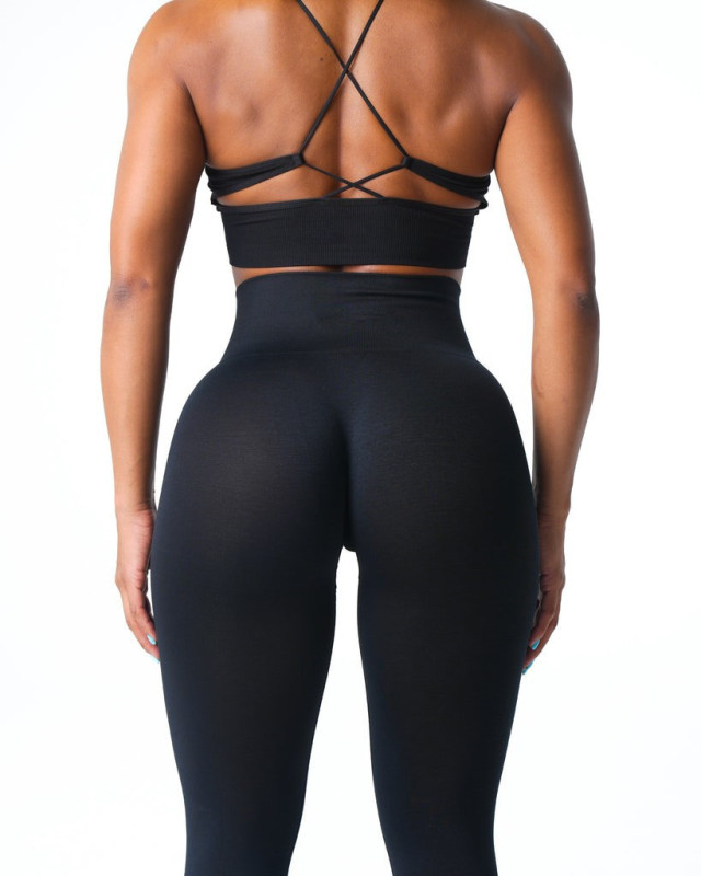 Specially supply cross-border tight hip-lifting wrinkle-free linen cationic fitness trousers yoga trousers seamless nine-point trousers