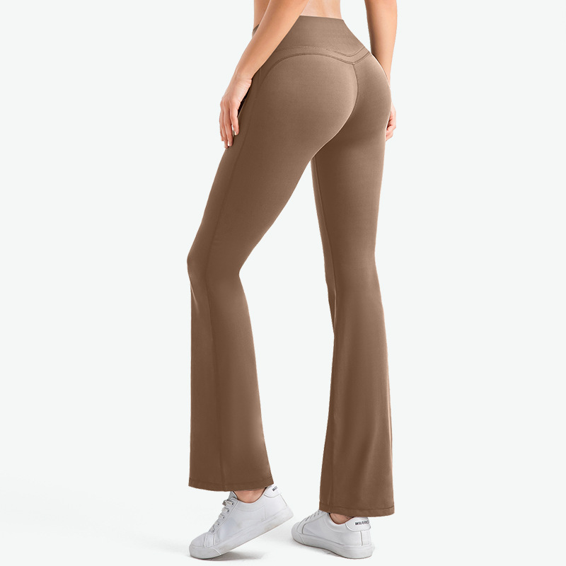 European and American cross-border sports flared pants for women in summer high waist slim yoga pants Pilates fitness comfortable tight flared pants