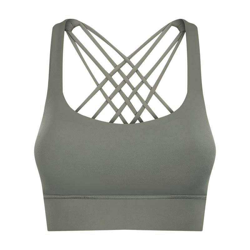 Cross-border new fitness sports bra women's high-intensity cross-beautiful back shockproof gathered sports bra S2010