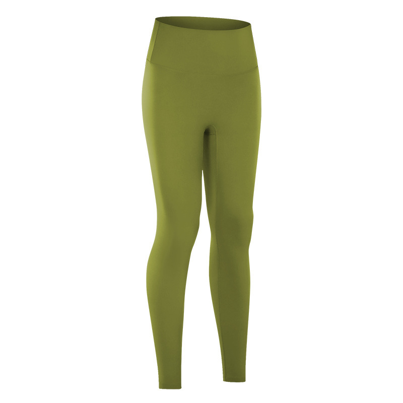 Diqian new nude fitness pants women's no embarrassing line high waist sports hip stretch yoga pants D19108-2