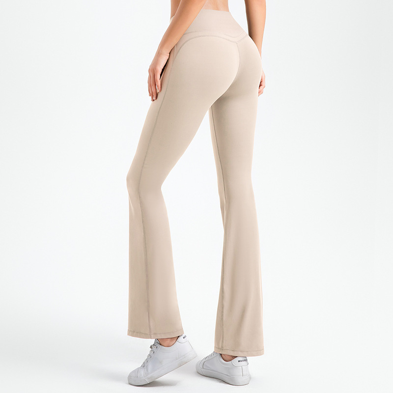 European and American cross-border sports flared pants for women in summer high waist slim yoga pants Pilates fitness comfortable tight flared pants