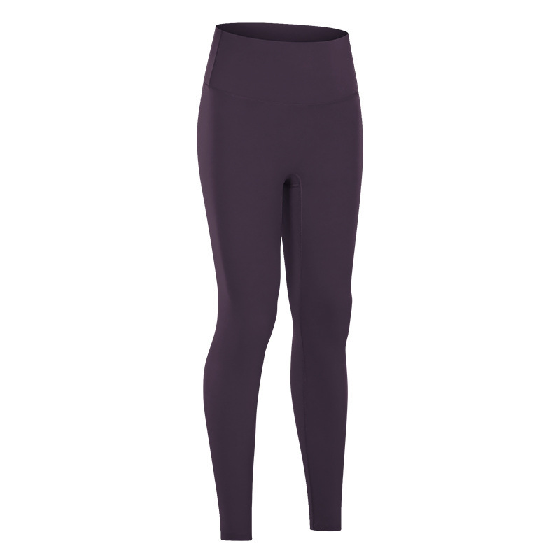 Diqian new nude fitness pants women's no embarrassing line high waist sports hip stretch yoga pants D19108-2