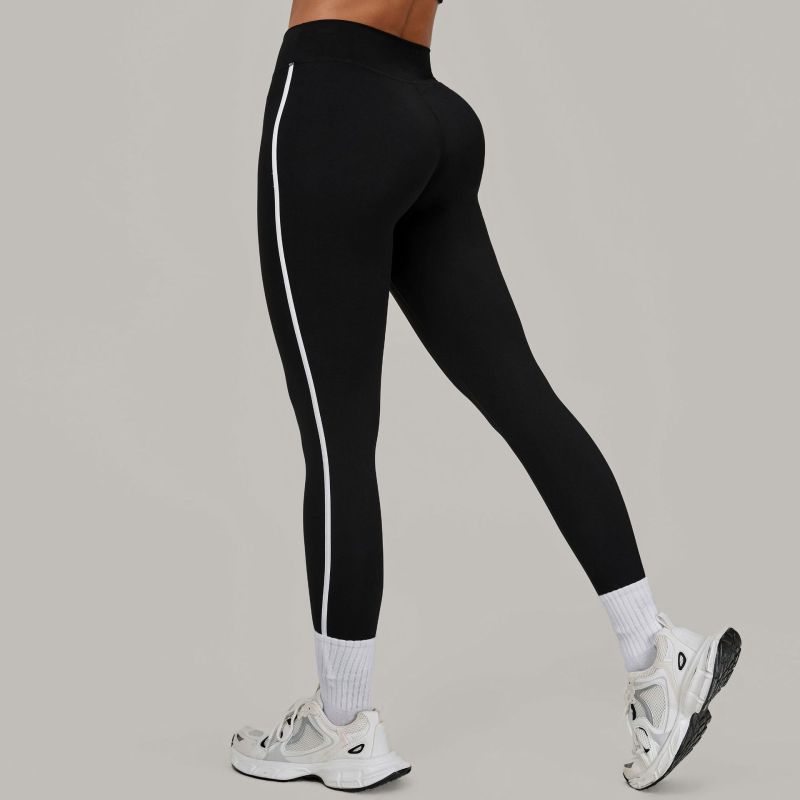 Contrast color stitching running quick-drying fitness pants breathable outer wear tight sports pants high waist hip yoga pants female 4601