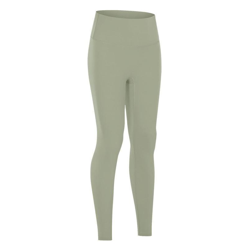 Diqian new nude fitness pants women's no embarrassing line high waist sports hip stretch yoga pants D19108-2