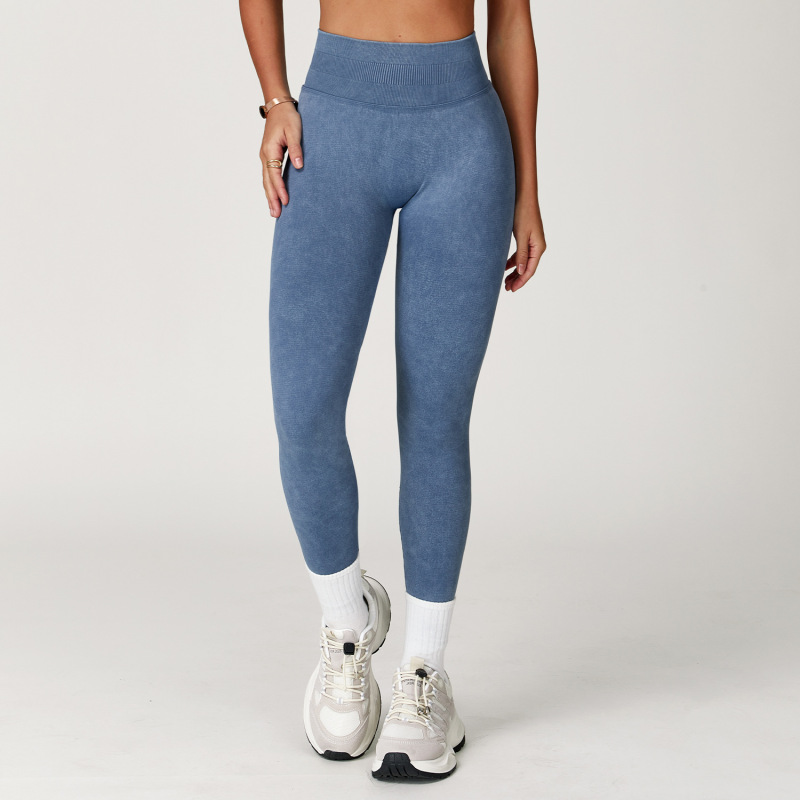 Cross-border seamless sand-washed yoga pants high waist hip-lifting tights trousers running sports fitness yoga pants women 5064