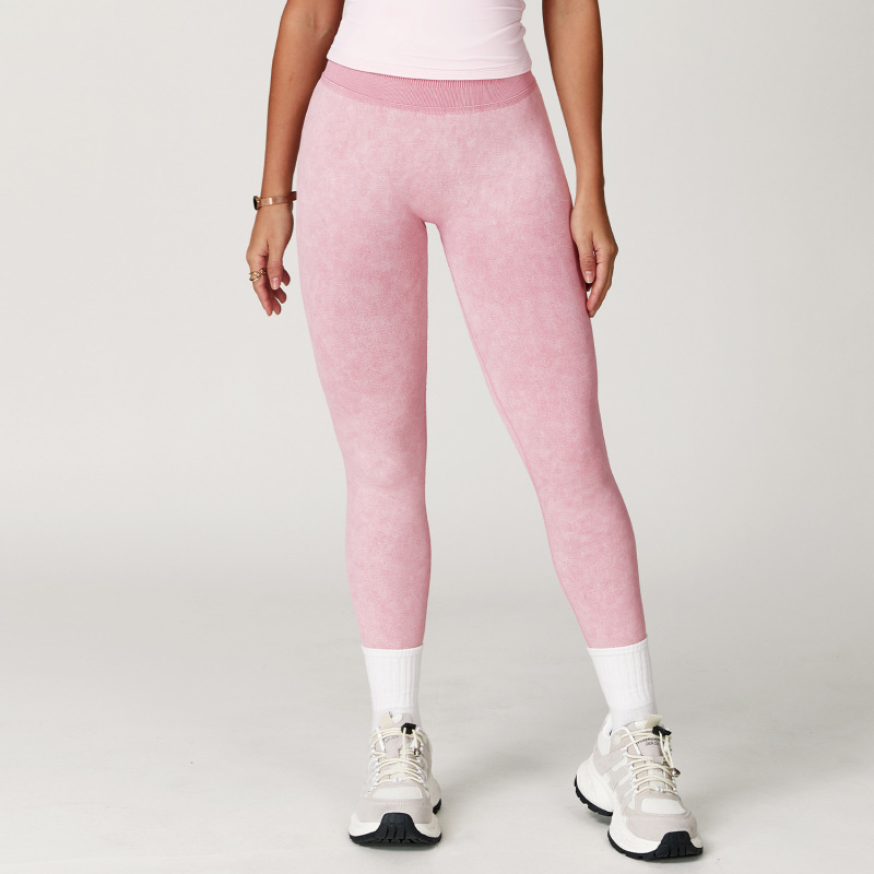 Cross-border seamless sand-washed yoga pants high waist hip-lifting tights trousers running sports fitness yoga pants women 5064