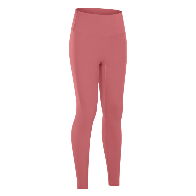 Diqian new nude fitness pants women's no embarrassing line high waist sports hip stretch yoga pants D19108-2
