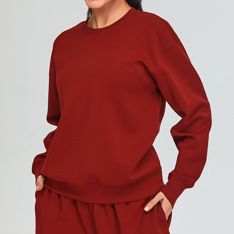 New autumn and winter sports tops for women, soft and waxy modal long-sleeved yoga clothes, outdoor loose casual sweatshirts, fitness clothes