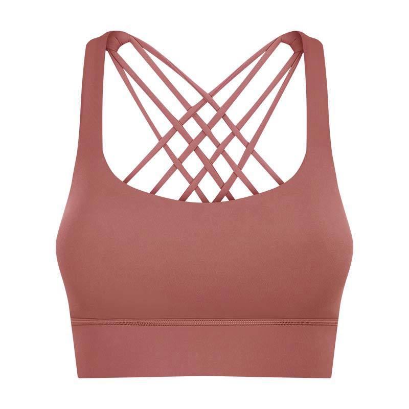 Cross-border new fitness sports bra women's high-intensity cross-beautiful back shockproof gathered sports bra S2010